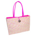 Plážová taška Semiline 1482-5 Pink/Ecru 30 cm x 44 cm x 10 cm