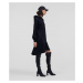 Šaty Karl Lagerfeld Hooded Sweat Dress W/ Peplum Čierna