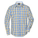 James & Nicholson Pánska kockovaná košeľa JN617 - Biela / modro-žlto-biela
