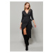 Cool & Sexy Women's Anthracite Double Breasted Maxi Dress