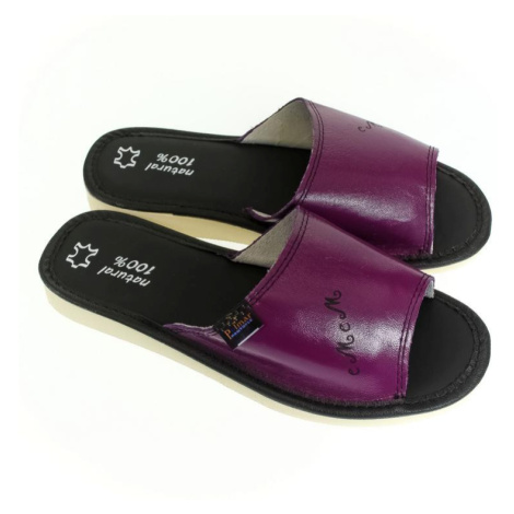 Dámske luxusné kožené fialové papuče MEM John-C