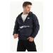 D1fference Men's Printed Navy Blue Anorak Sports Coat with Quilted Filling.