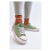 Women's sneakers with thick soles Lee Cooper green