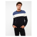 LC Waikiki Crew Neck Long Sleeve Color Block Men's Knitwear Sweater