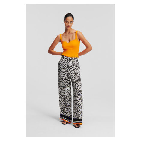 Nohavice Karl Lagerfeld Pj Wide Leg Pants Elektrika Black/White