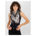 Women's scarf with floral patterns - gray