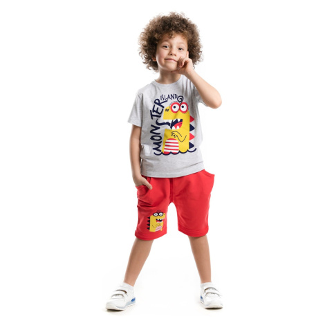 Denokids Monster Island Boys T-shirt Capri Shorts Set