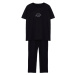 Trendyol Men's Black Regular Fit Embroidered Knitted Pajama Set