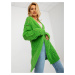 Light green women's openwork cardigan with the addition of wool