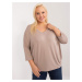 Dark beige plus size viscose blouse