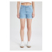 DEFACTO Normal Waist Folded Leg Basic Jean Shorts