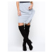 Pencil skirt decorated with frill gray