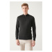 Avva Men's Anthracite High Neck Wool Blended Regular Fit Knitwear Sweater