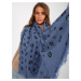 Lady's dark blue patterned scarf