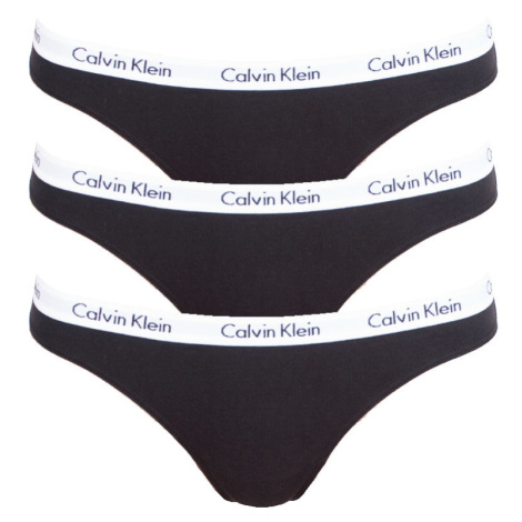 3PACK Womens Thongs Calvin Klein black