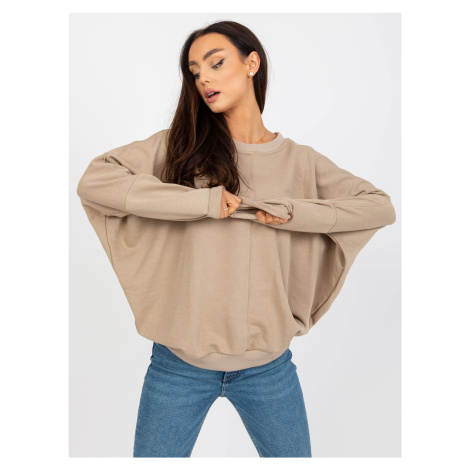 Sweatshirt-RV-BL-8080.56-dark beige Rue Paris