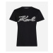 Tričko Karl Lagerfeld Boucle Karl Signature T-Shirt Black