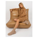 Camel women's loose knitted dress with turtleneck