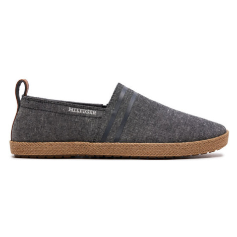 Tommy Hilfiger Espadrilky Hilfiger Espadrille C Chambray FM0FM04982 Čierna