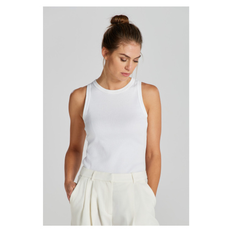 TOP GANT HIGH NECK RIB TANK TOP WHITE