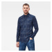 G-STAR Košeľa - 3301 slim shirt l\s tmavomodrá