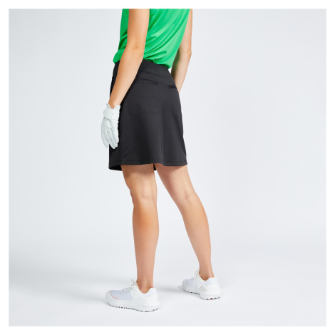 Dámska golfová šortková sukňa WW 500 čierna INESIS
