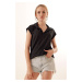 Bigdart 20123 Polo Neck Knitted Blouse - Black