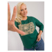 Navy green blouse plus size with cuffs