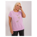 Light purple blouse plus size with appliqué