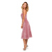 Sametové korzetové šaty M638 růžové - Moe růžová