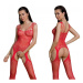 Passion ECO BS004 red - Bodystocking Farba: Červená