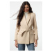 Trendyol Beige Belted Woven Blazer Jacket