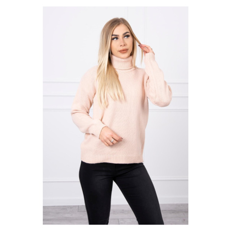 Sweater with turtleneck powder pink