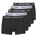 Jack & Jones  JACSOLID TRUNKS 5 PACK OP  Boxerky Čierna