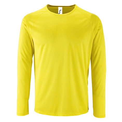 SOĽS Sporty Lsl Pánske funkčné tričko dlhý rukáv SL02071 Neon yellow