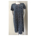 Dámska nočná košeľa 00-10-5500 Tmavomodrá s bielym vzorom - Vamp tmavě modrá - vzor