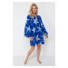Trendyol Underwater Patterned Wide Fit Maxi Woven 100% Cotton Beach Dress