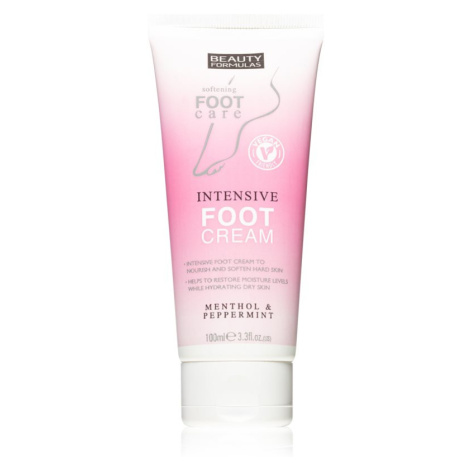 Beauty Formulas Menthol & Peppermint hydratačný zjemňujúci krém na nohy