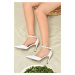 Fox Shoes White Heeled Women's Shoes