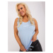 Light blue women's plus size top with slogan