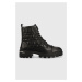 Kožené členkové topánky Aldo Quilt dámske, čierna farba, na platforme,