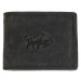 HL Luxusná kožená peňaženka s býkom - čierna