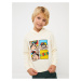 LC Waikiki Nostalgic Monkey Printed Long Sleeve Unisex Kids Hoodie