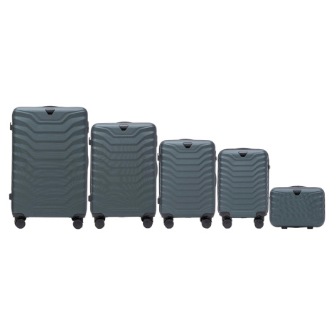 TMAVOZELENÁ 5DIELNA SADA KUFROV PEAFOWL PEA01, SET OF 5 SUITCASES (L, M, S, XS, BC) WINGS, DARK 