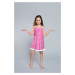 Alka shirt for girls with narrow straps - pink print