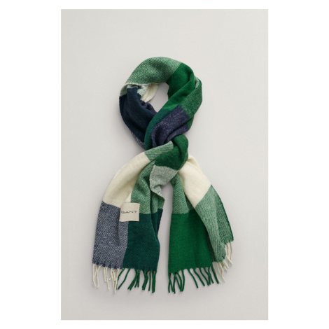 ŠÁL GANT CHECKED WOVEN SCARF FOREST GREEN