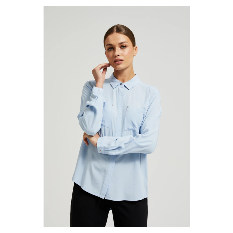 Women's shirt Moodo with pockets - light blue