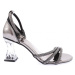 DGN Bar-05-23y Women's Silver Stone Banded Goblet Heeled Shoes Platinum Mirro