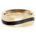 Gravelli Betónový prsteň Curve zlatá / antracitová GJRWYGA113 53 mm