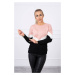 Sweater with geometric patterns powder pink+black